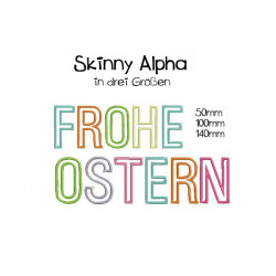 Stickserie - Skinny Alpha Satin Schriftart